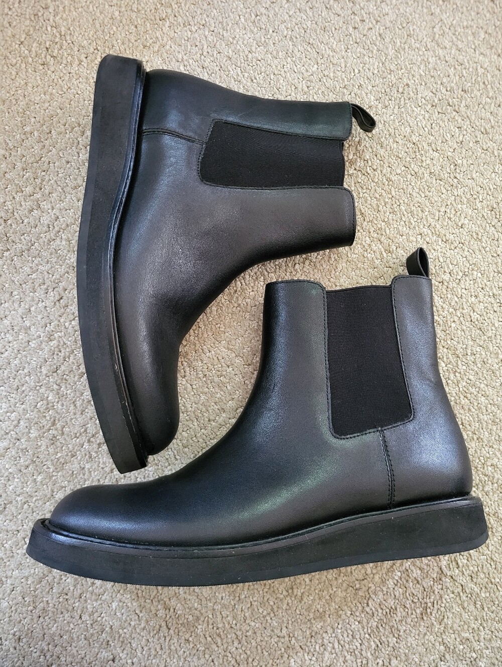 J. Crew Leather Pull On Chelsea Boots, Black, 7.5